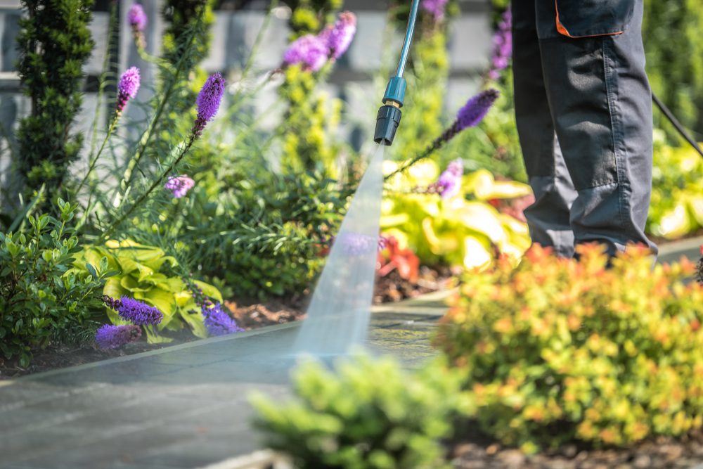 Power,Washing,Garden,Cobble,Stone,Paths.,Outdoor,Cleaning,Using,Pressure